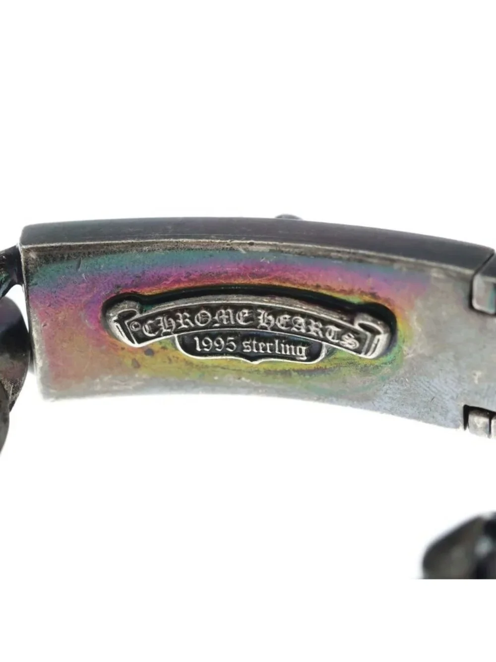 Chrome Hearts Dagger ID Classic Link Bracelet Black Rhodium